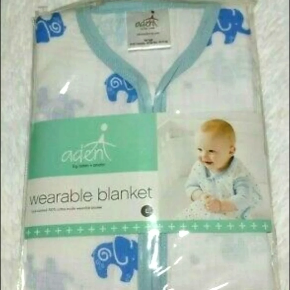 Aden Elephant Print Wearable Baby Blanket—Size L